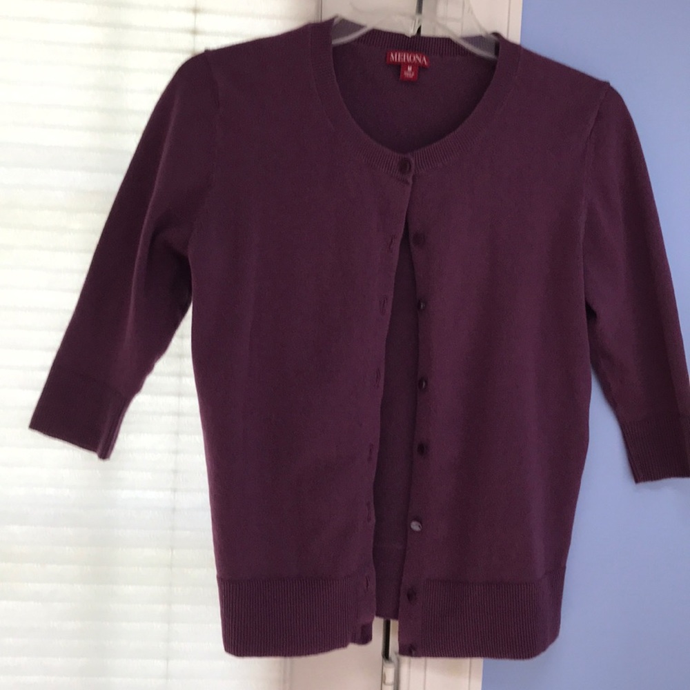 Merona Deep Plum Button-Front Women's Cardigan